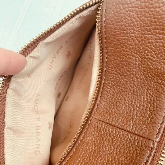 Lucky Brand Carmen Camel Tan Leather Tassel Boho Hobo Shoulder Bag - Picture 9 of 9